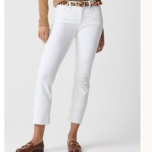 J. Crew Factory BP363 Tall Mid-rise Flare Crop signature stretch white jeans  29